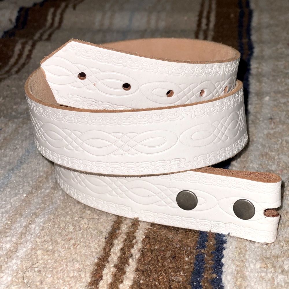 White Leather Belt